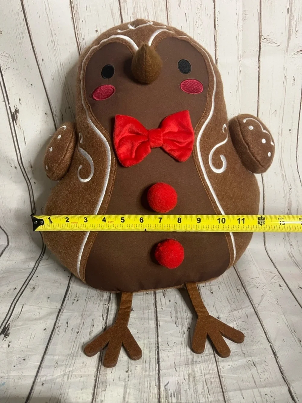 2025 Target Wondershop Featherly Friends Bird Gingerbread Throw Pillow